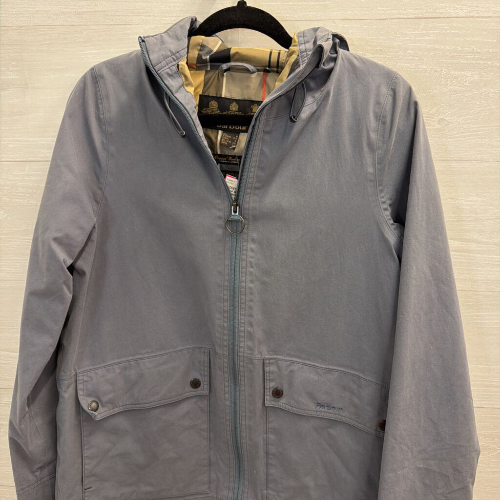 Barbour Blue Hooded Rain Jacket 4