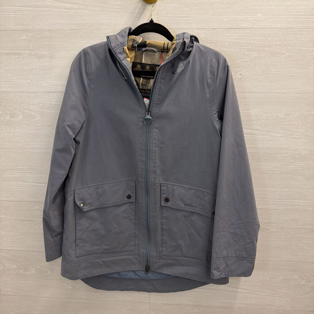 Barbour Blue Hooded Rain Jacket 4