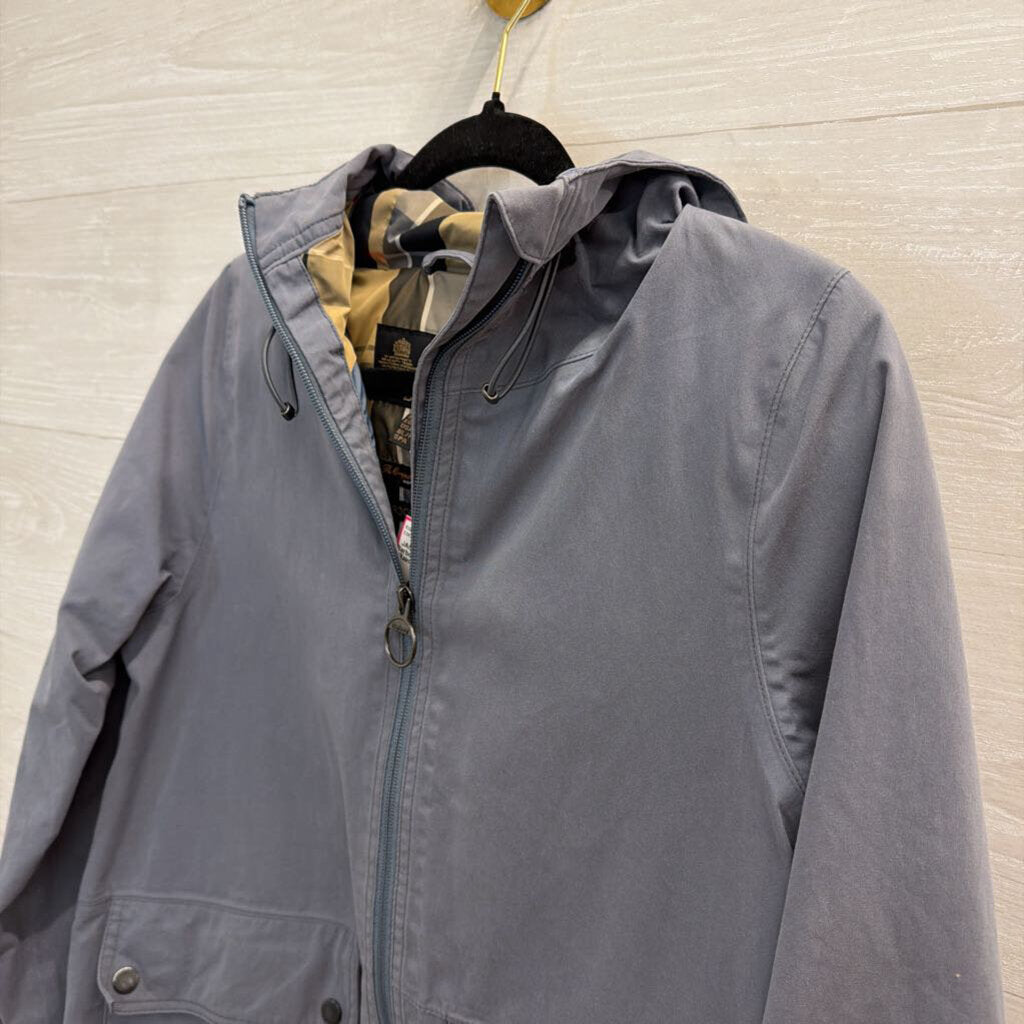 Barbour Blue Hooded Rain Jacket 4
