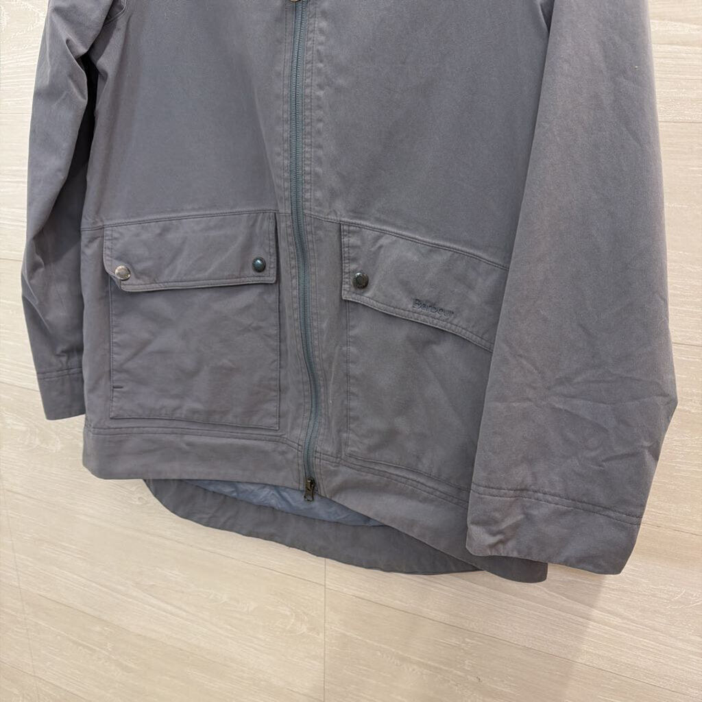 Barbour Blue Hooded Rain Jacket 4