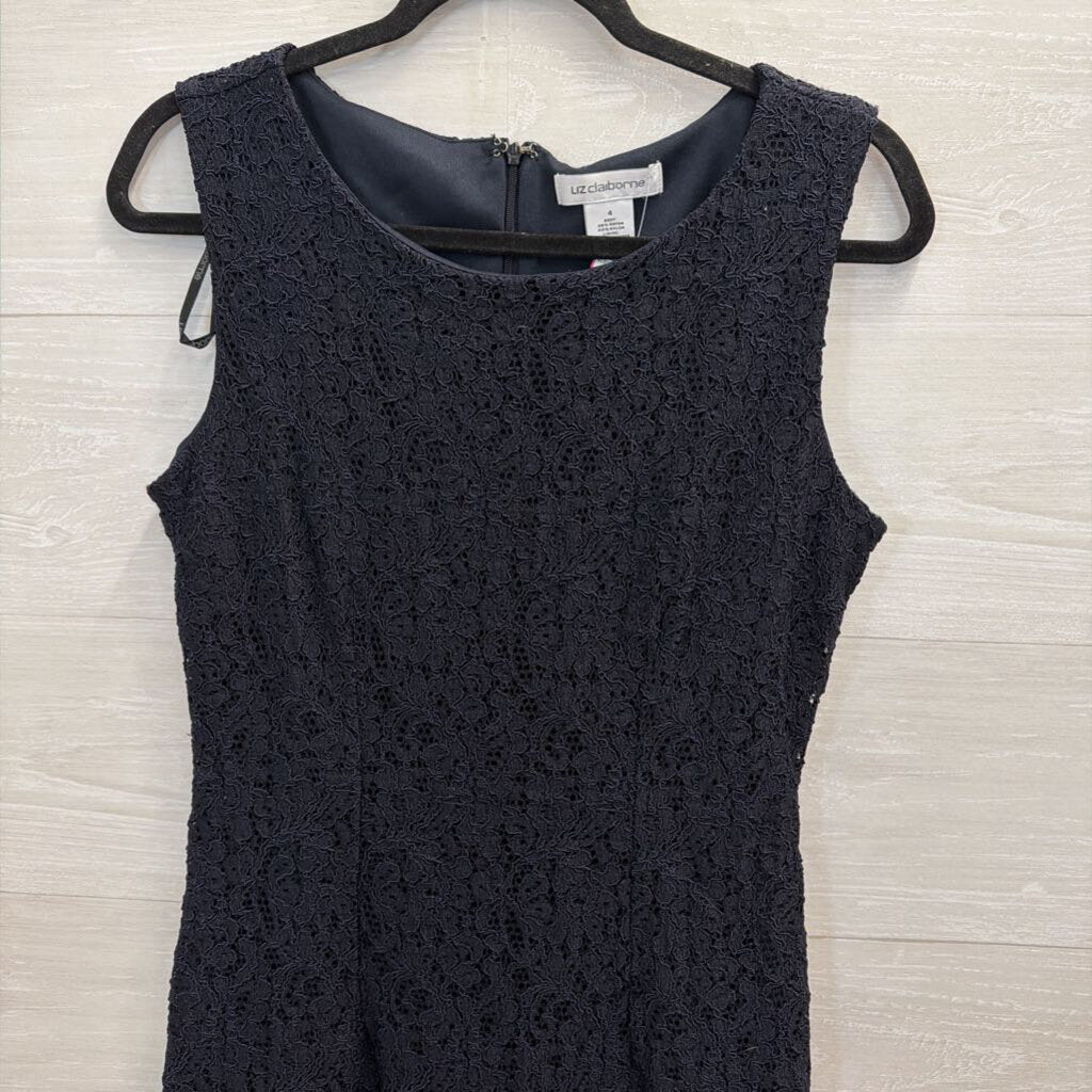 Liz Claiborne Navy Lace Sleeveless Shift Dress 4