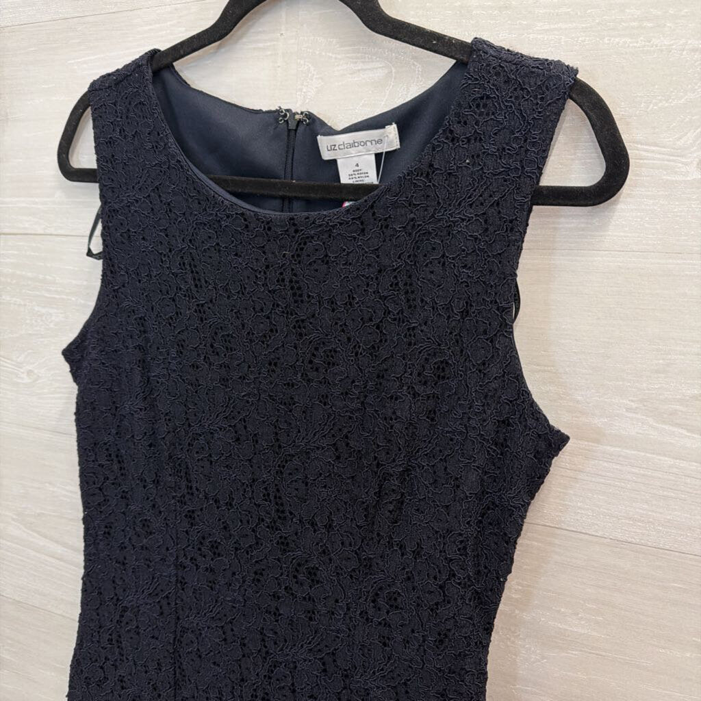 Liz Claiborne Navy Lace Sleeveless Shift Dress 4