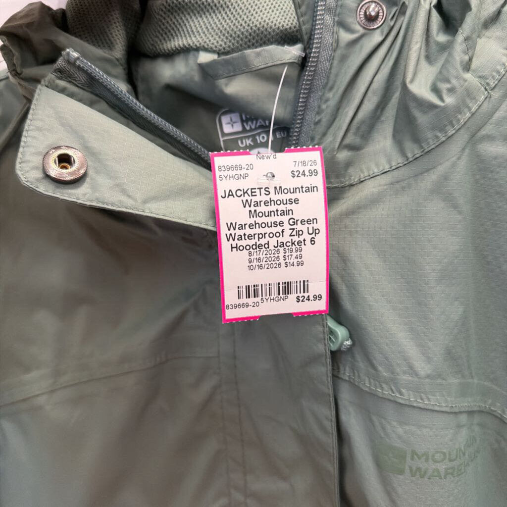 Mountain Warehouse Green Waterproof Zip Up Hooded Jacket 6