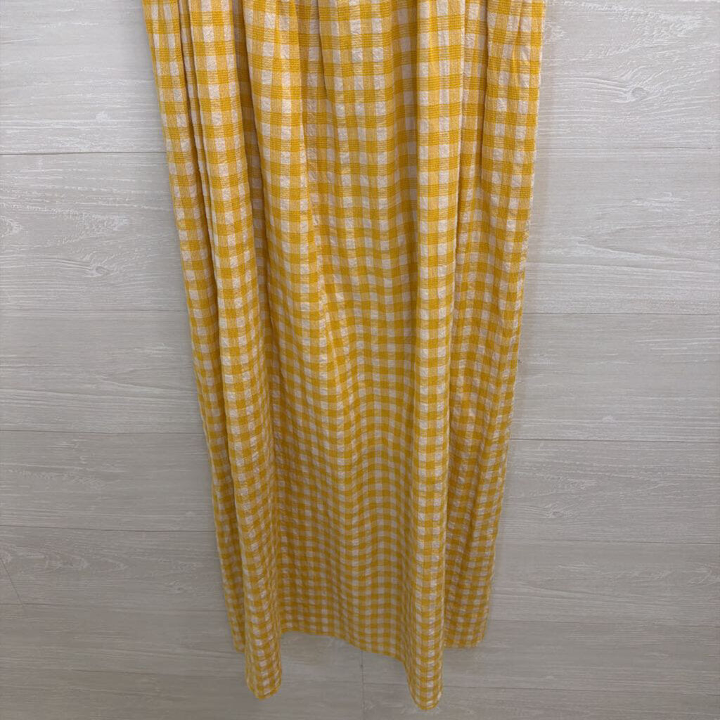 Max Studio Yellow/ White Gingham Maxi Dress Medium
