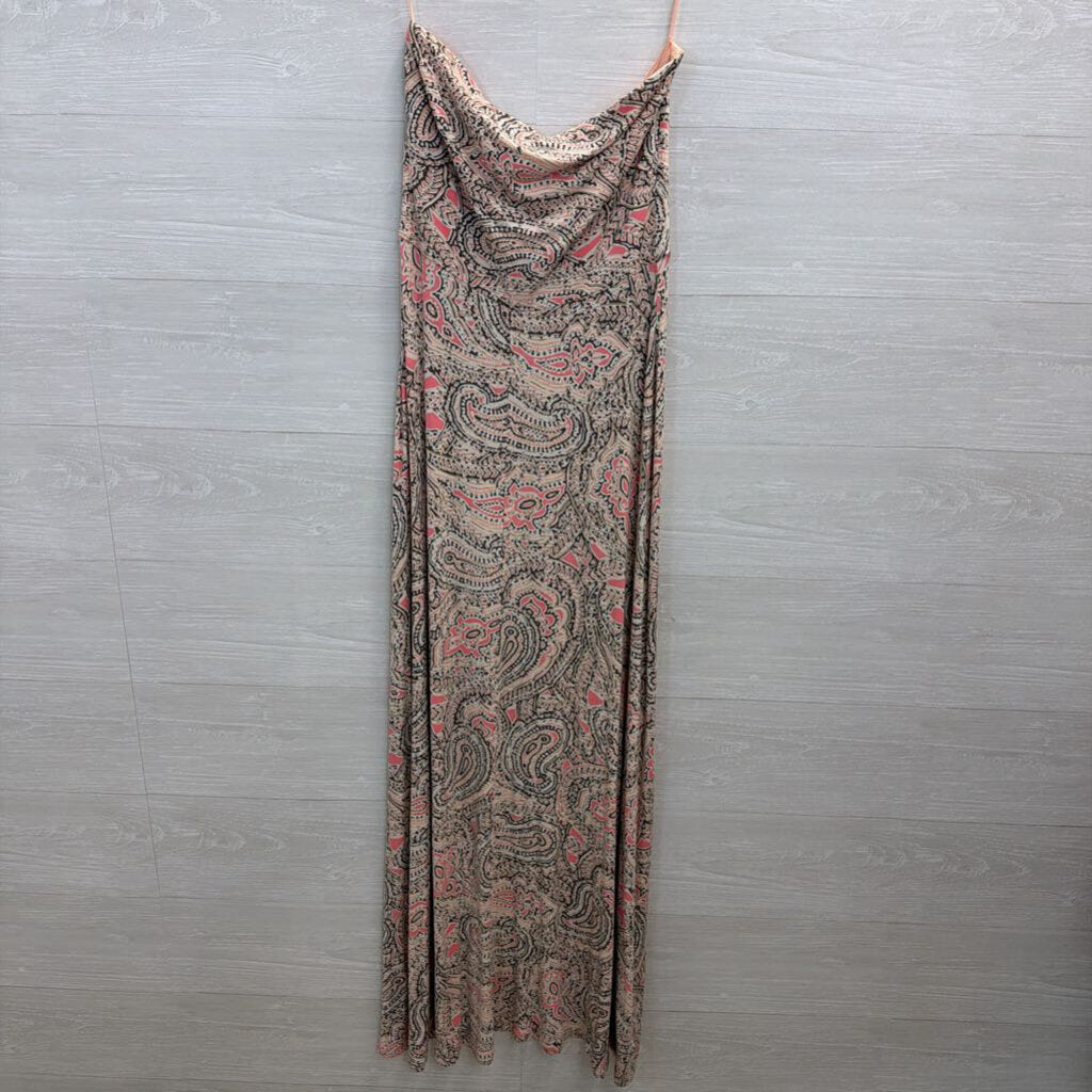 The Limited Pink Print Strapless Maxi Dress Medium