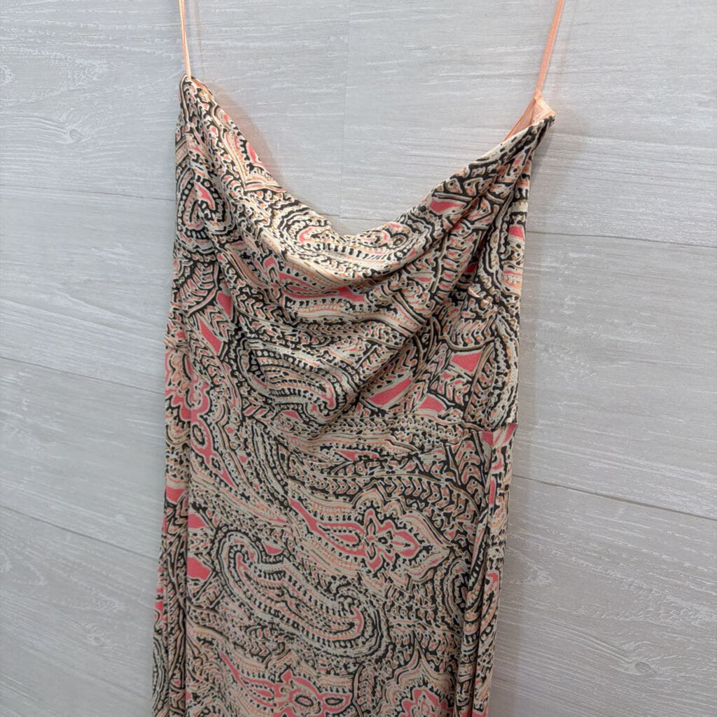 The Limited Pink Print Strapless Maxi Dress Medium