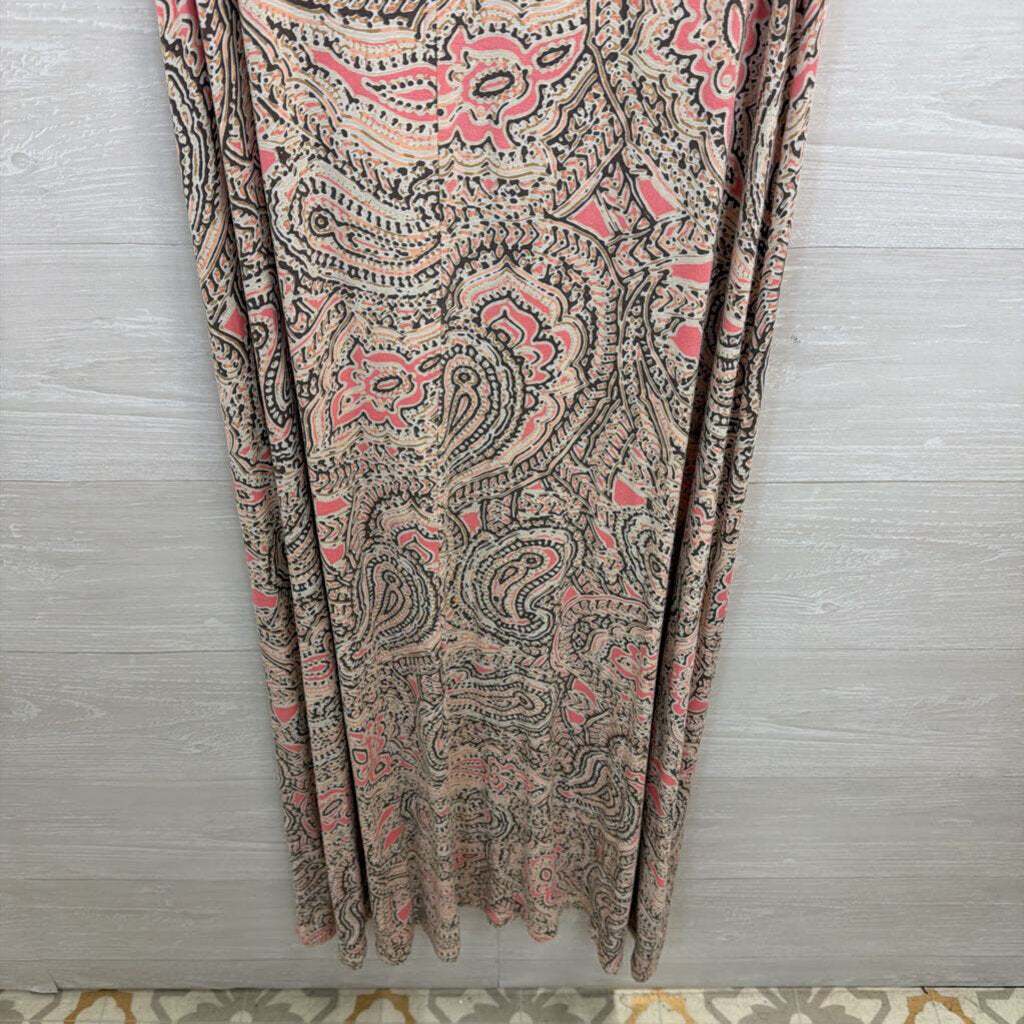 The Limited Pink Print Strapless Maxi Dress Medium