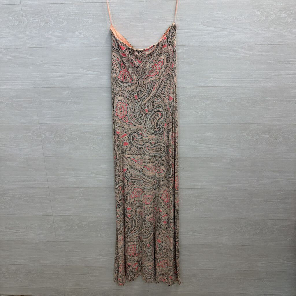 The Limited Pink Print Strapless Maxi Dress Medium