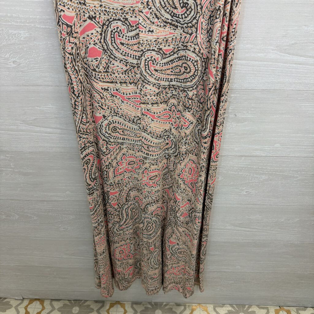 The Limited Pink Print Strapless Maxi Dress Medium