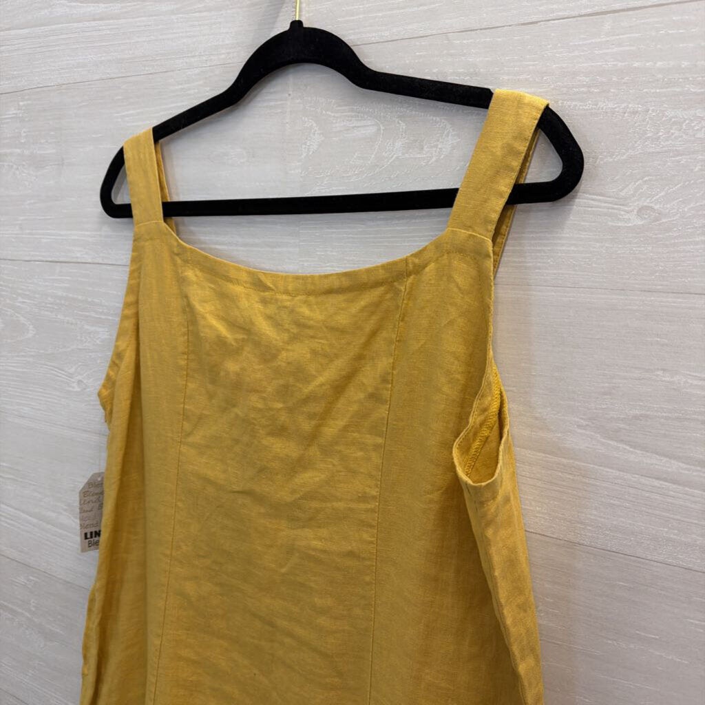 For Cynthia Linen Blend Embroidered Dress Large