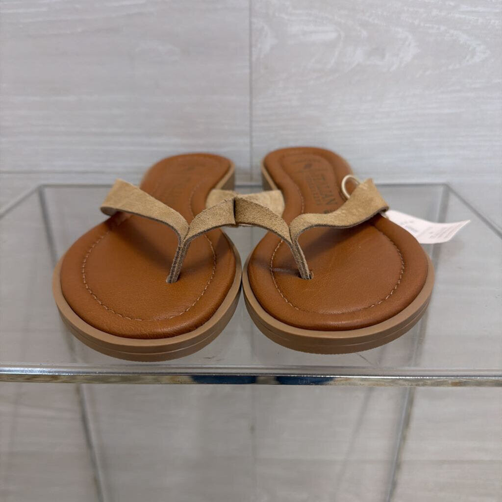 Italian Shoemakers Beige Leather Thong Sandals 8.5
