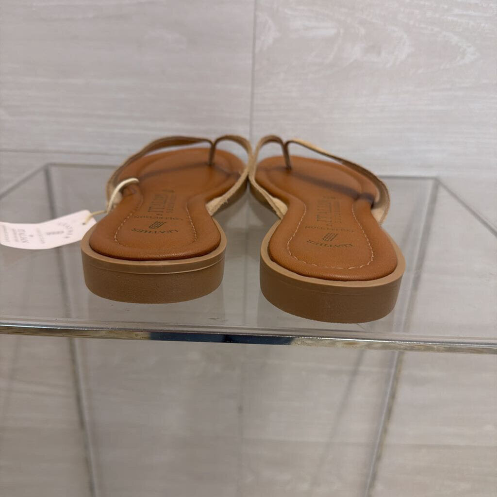 Italian Shoemakers Beige Leather Thong Sandals 8.5
