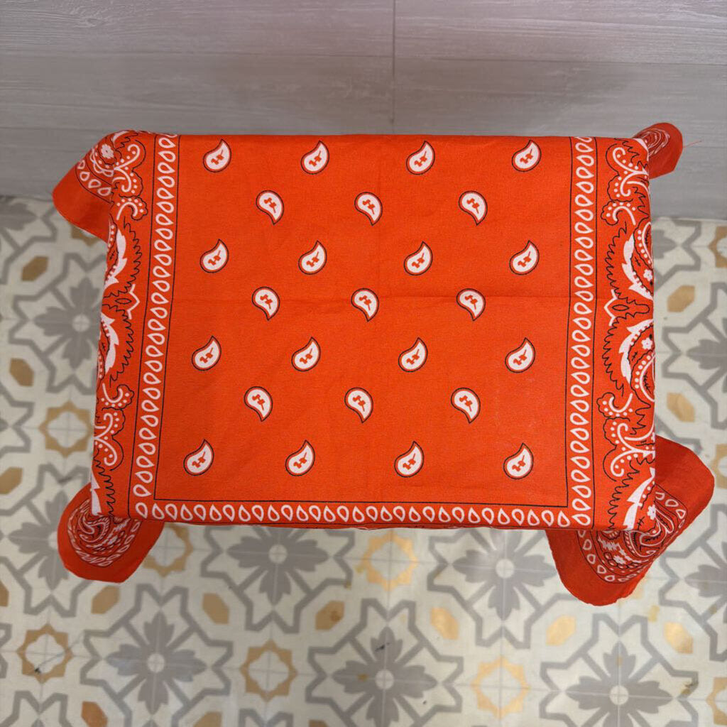 Orange Paisley Print Bandana Scarf
