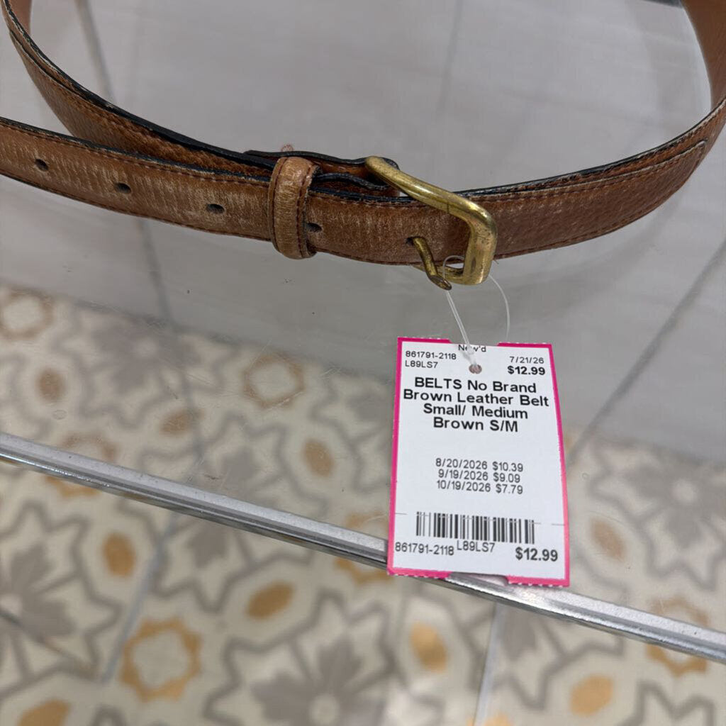 Brown Leather Belt Small/ Medium