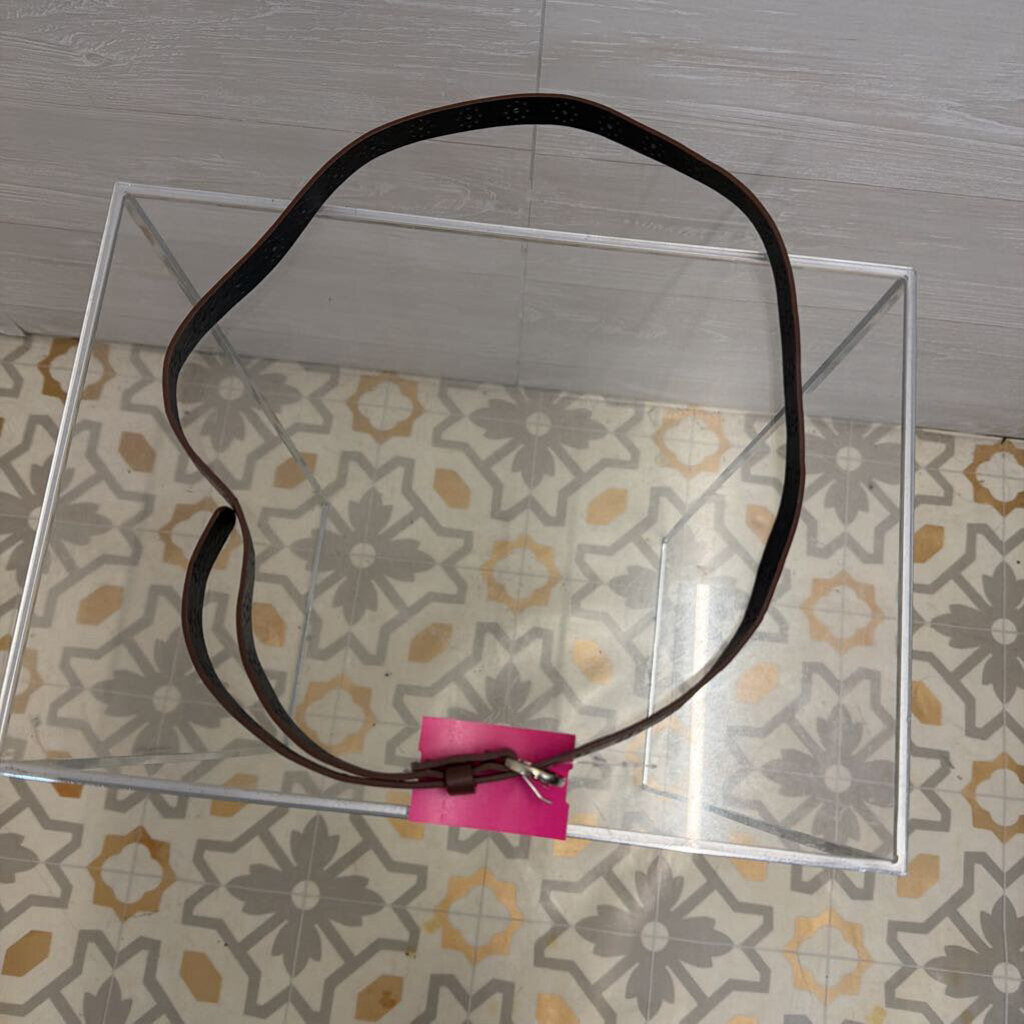 Thin Brown Leather Belt Medium