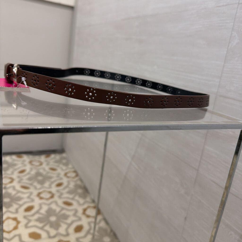 Thin Brown Leather Belt Medium