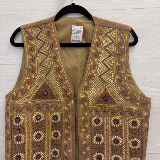 Brown Embroidered Vest Top Medium/ Large