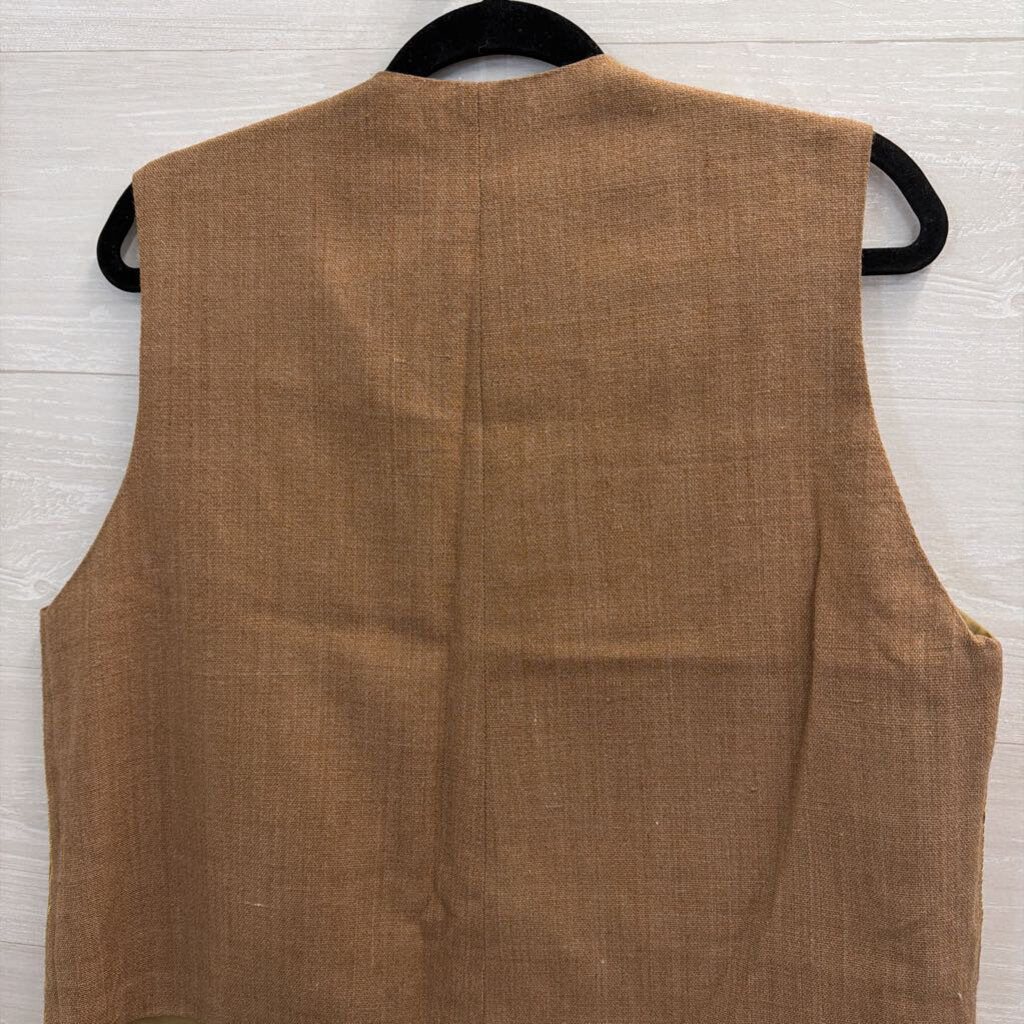 Brown Embroidered Vest Top Medium/ Large