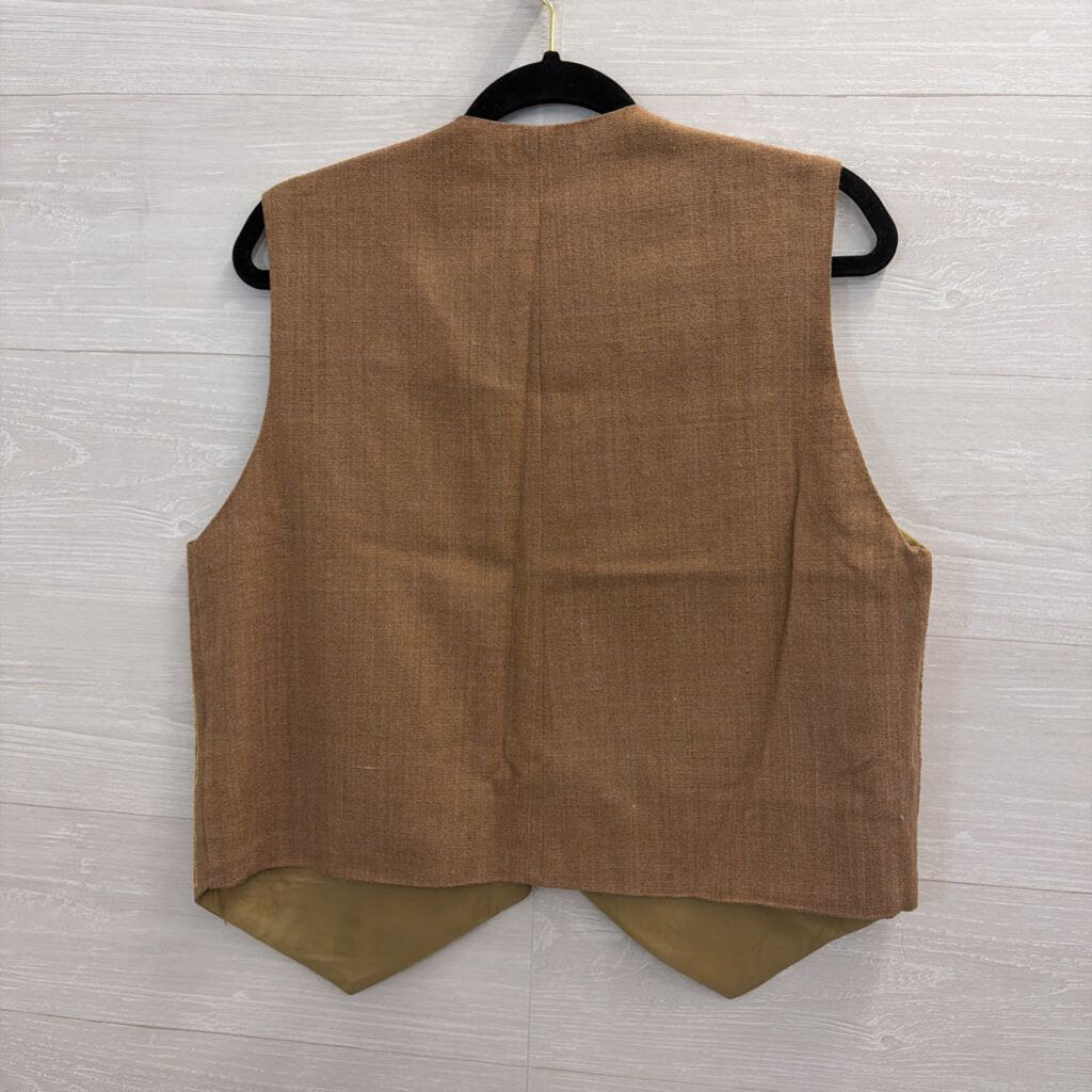 Brown Embroidered Vest Top Medium/ Large