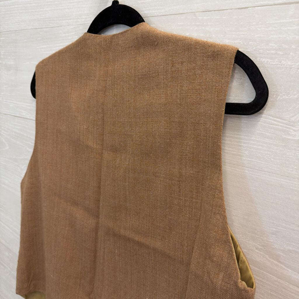 Brown Embroidered Vest Top Medium/ Large