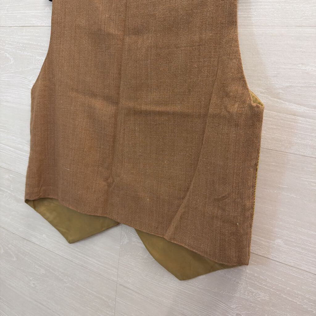 Brown Embroidered Vest Top Medium/ Large