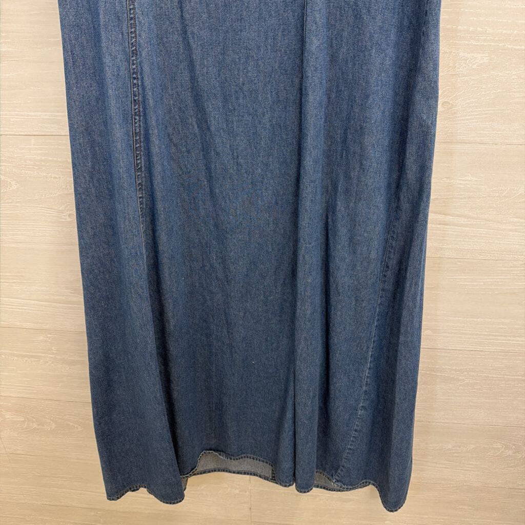 Vintage MPH Embroidered Denim Short Sleeve Midi Dress 2X
