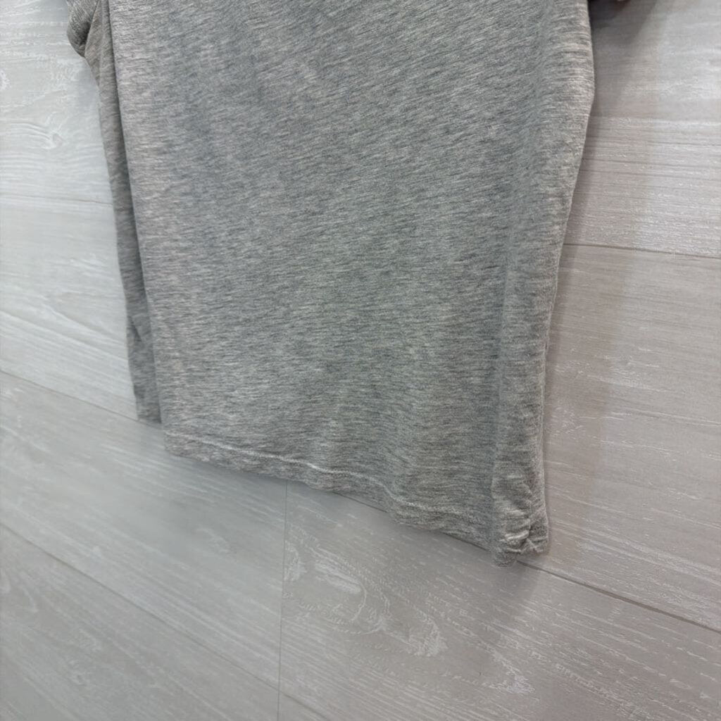 Grey Cropped Embellished Short Sleeve Top Extra Small