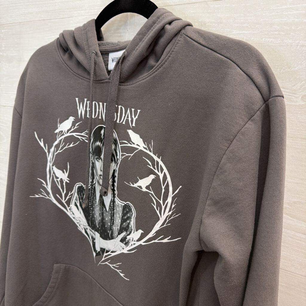 Wednesday Adams Grey/ White Hoodie Large