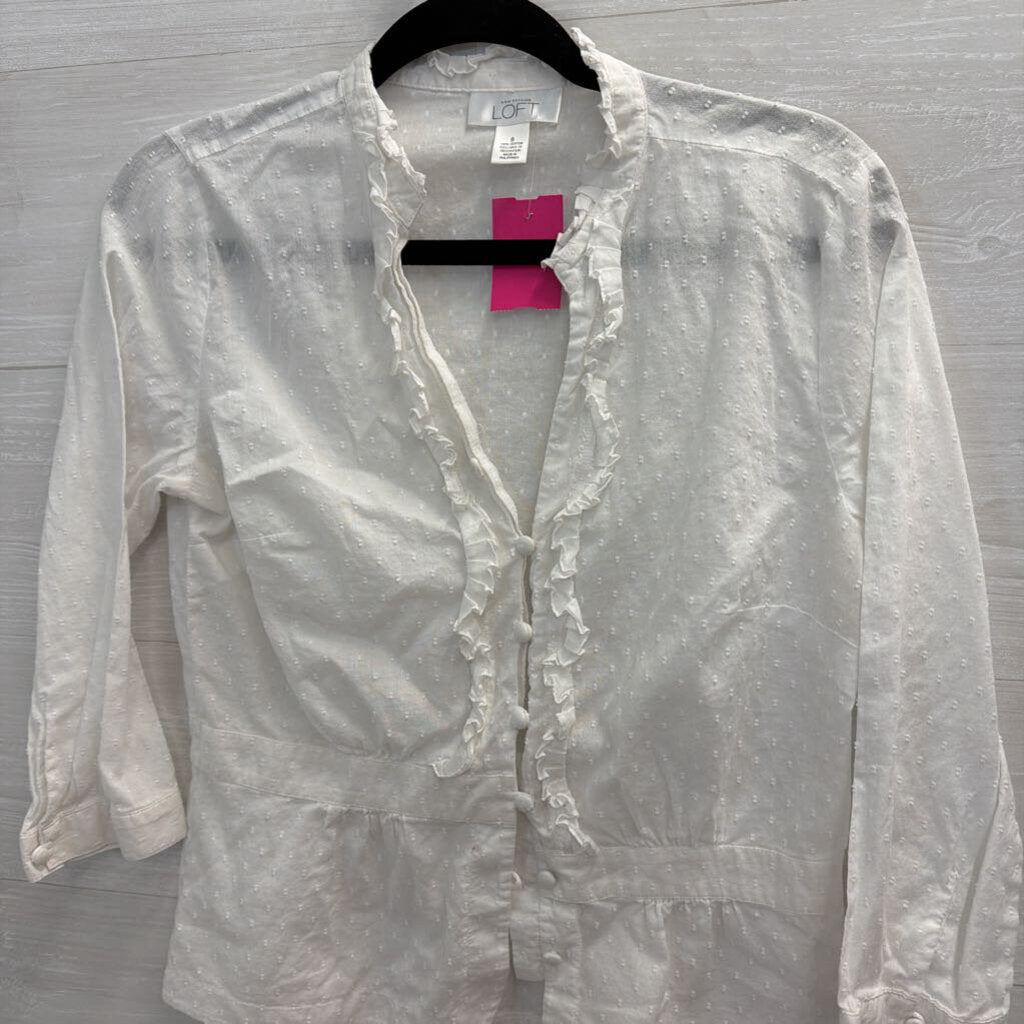 Loft White Dot Detail Long Sleeve Top 8