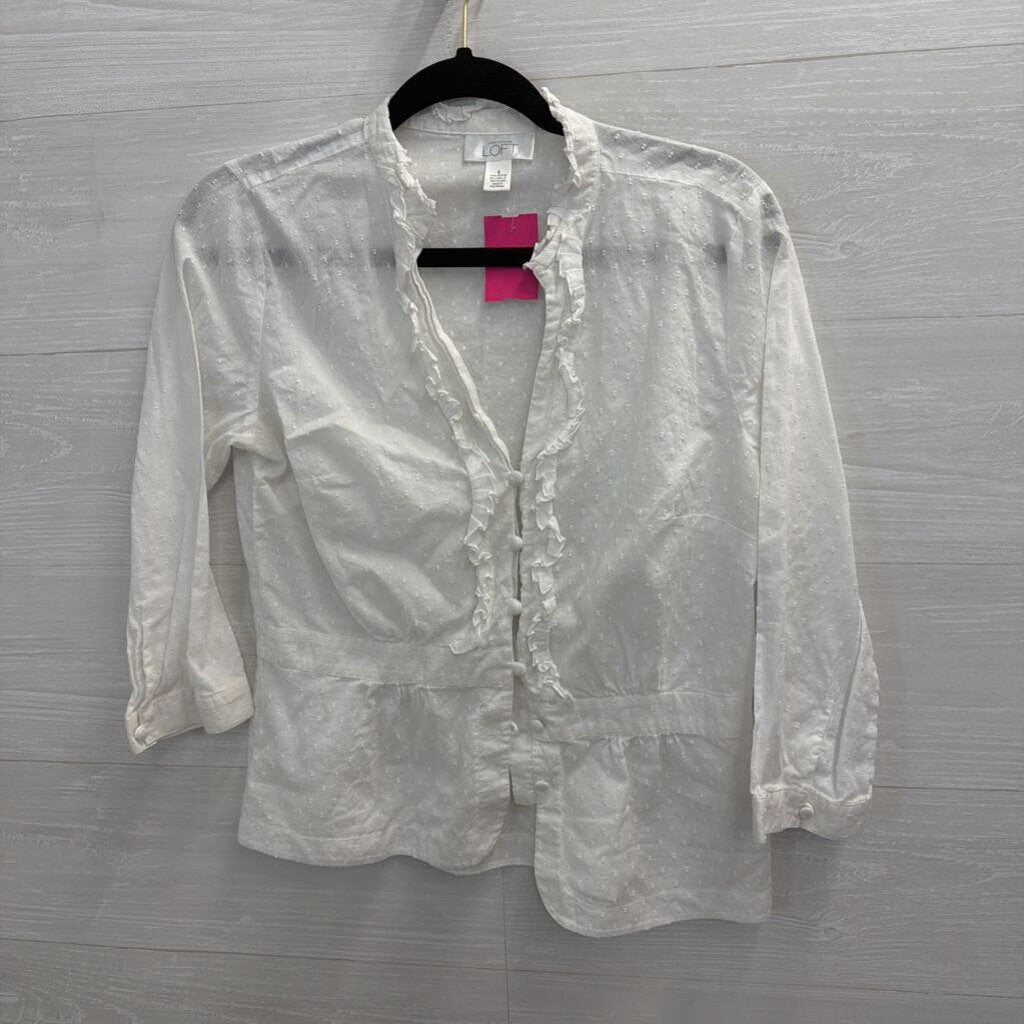 Loft White Dot Detail Long Sleeve Top 8