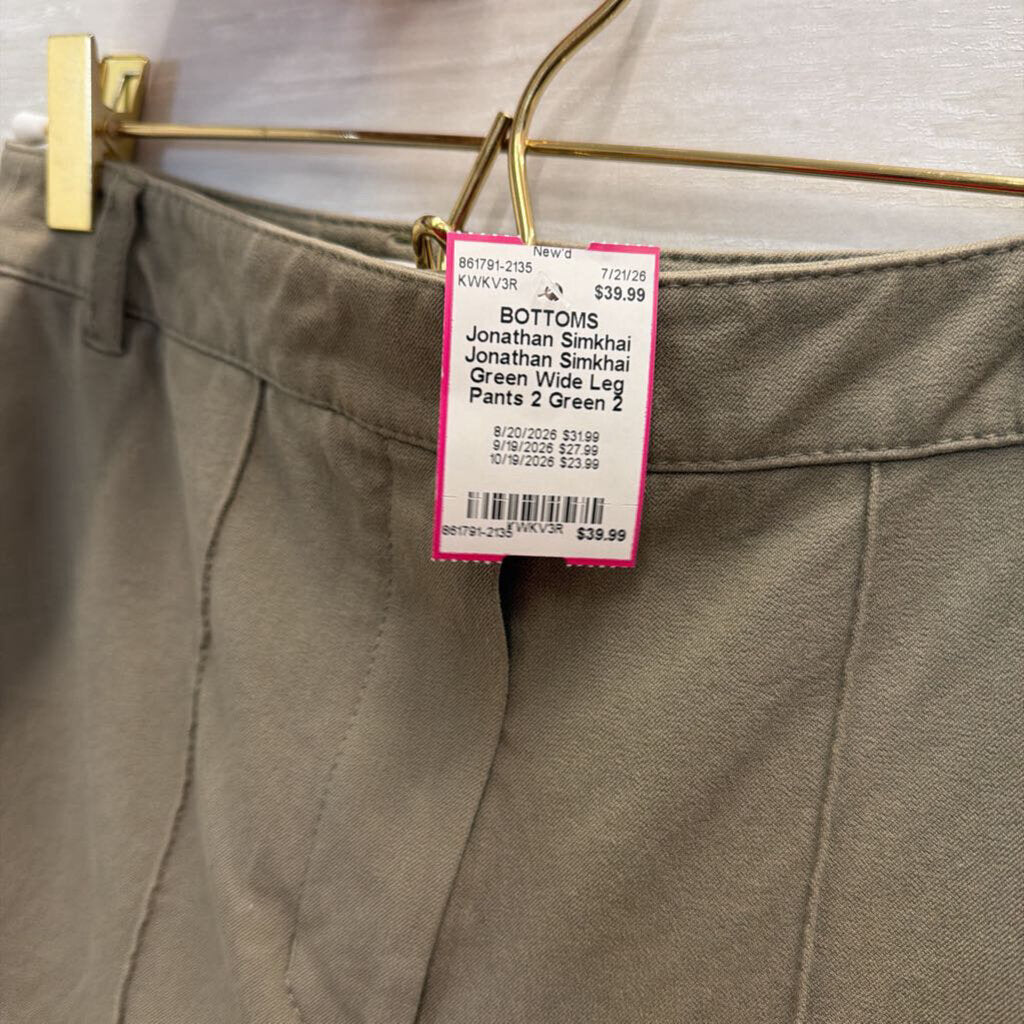 Jonathan Simkhai Green Wide Leg Pants 2