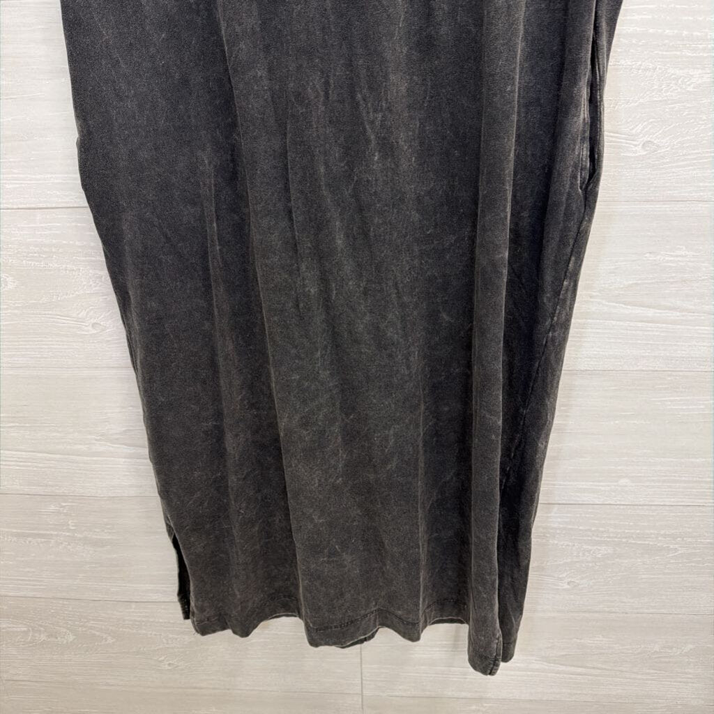 Zenana Black Short Sleeve Midi Dress Small