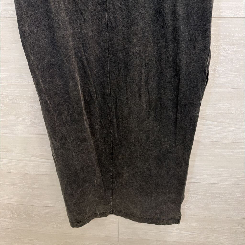Zenana Black Short Sleeve Midi Dress Small