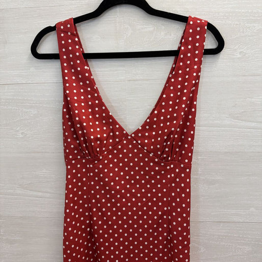 Vici Red/ White Polka Dot Maxi Dress Large