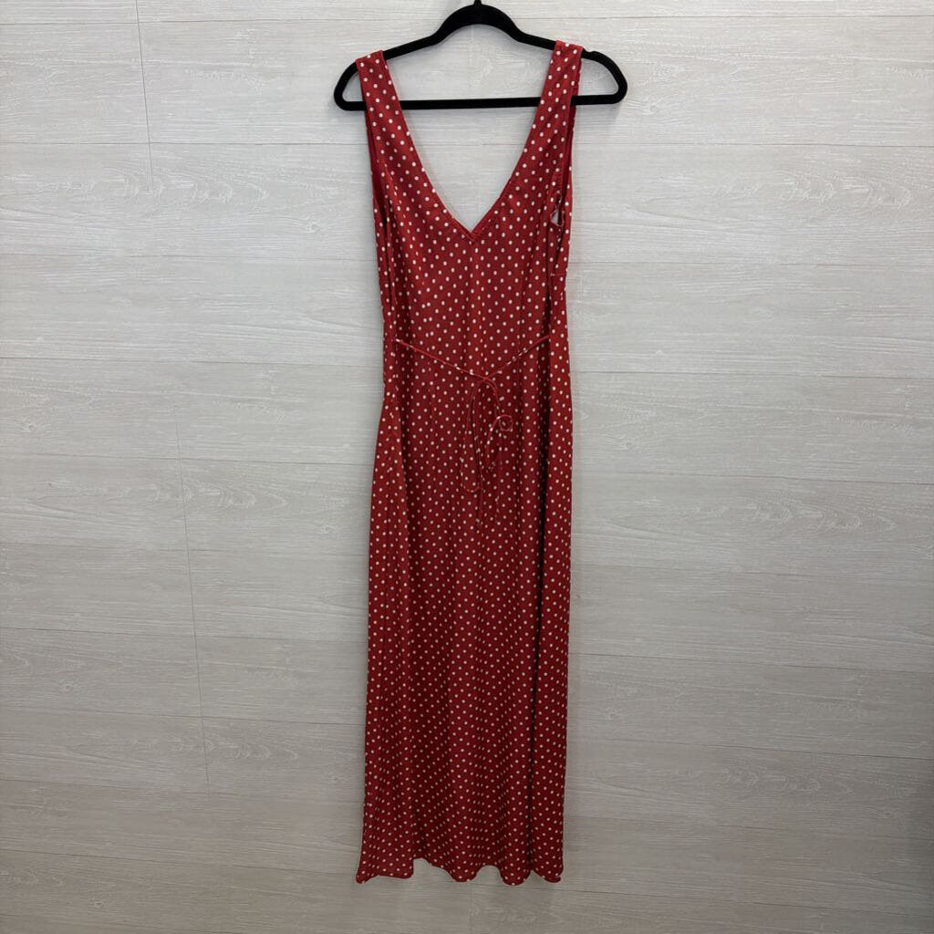 Vici Red/ White Polka Dot Maxi Dress Large