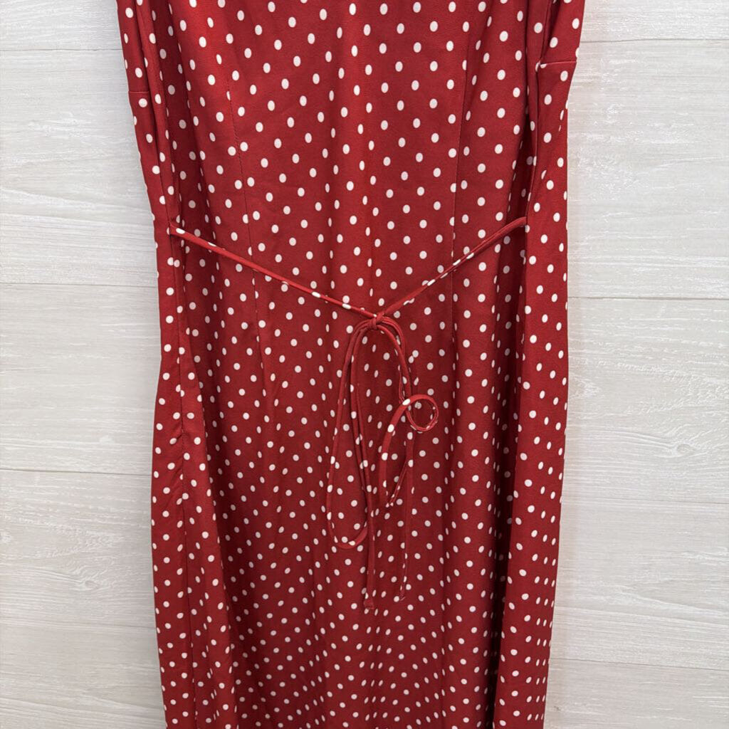 Vici Red/ White Polka Dot Maxi Dress Large