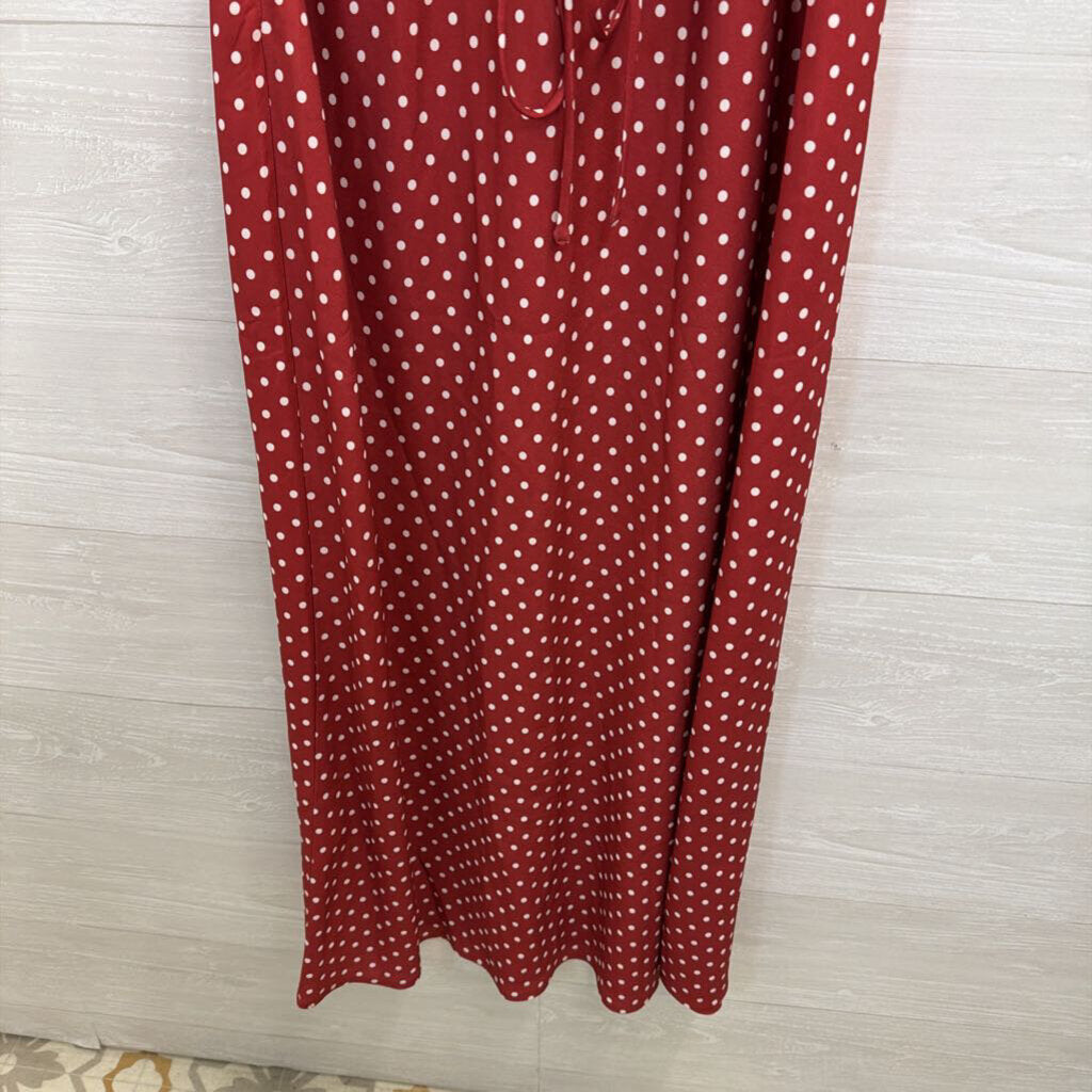 Vici Red/ White Polka Dot Maxi Dress Large