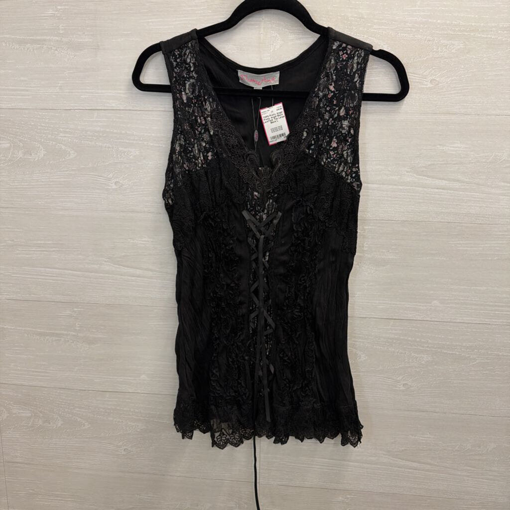Pretty Angel Black LaceTank Top Large