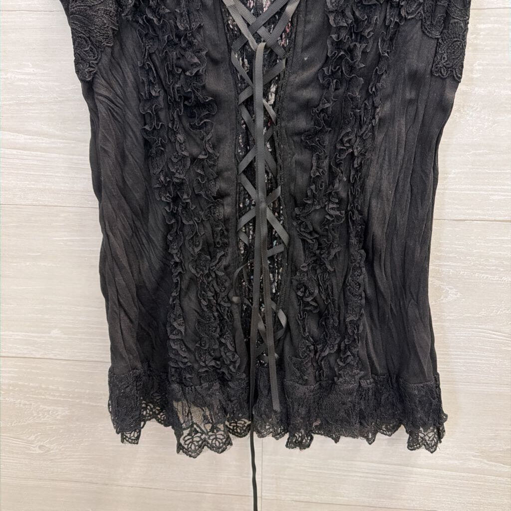 Pretty Angel Black LaceTank Top Large