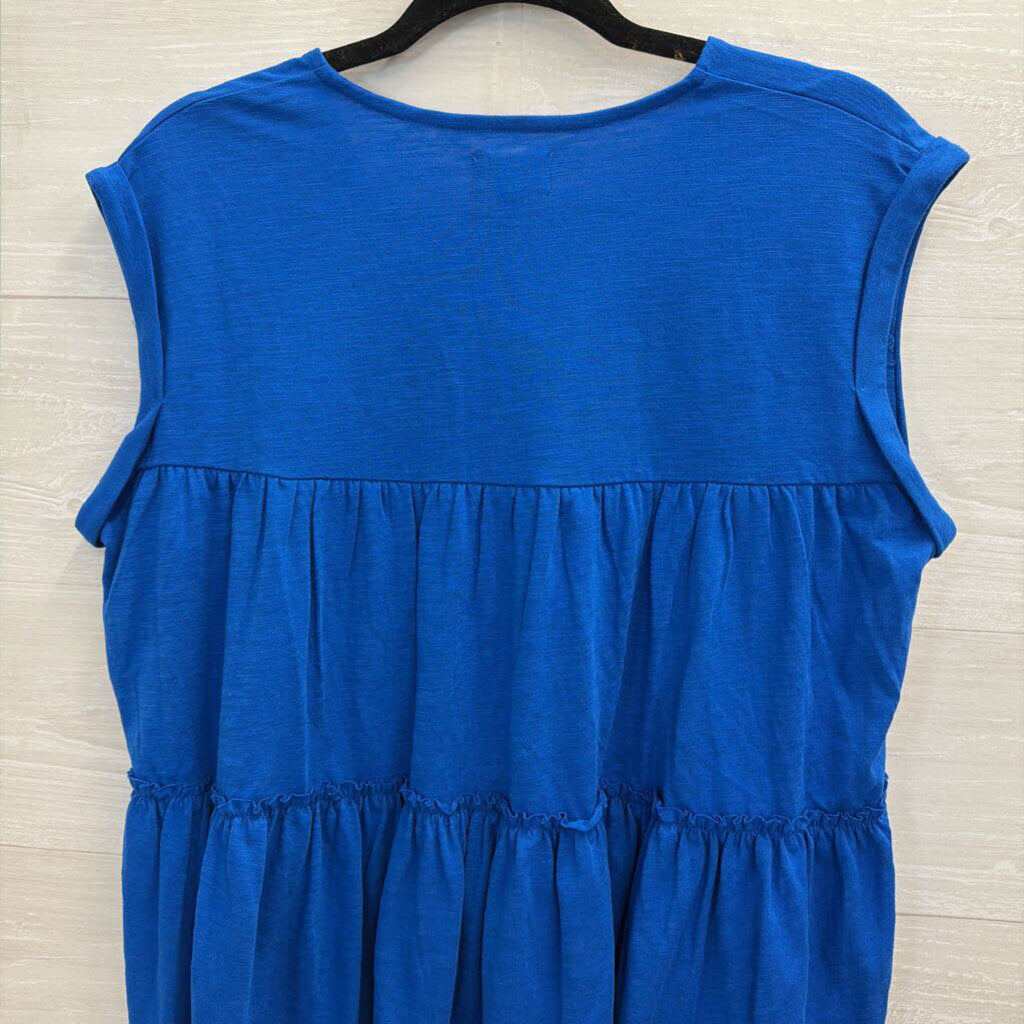 Wonderly Blue Short Sleeve Baby Doll Top Large