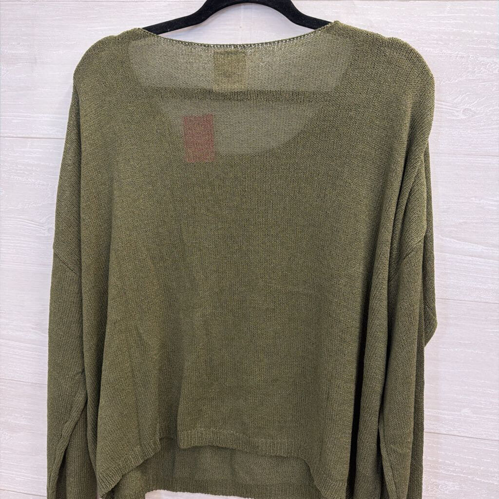 Artistic Works by Lu Green Knit Long Sleeve Top Medium