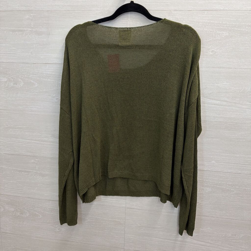 Artistic Works by Lu Green Knit Long Sleeve Top Medium