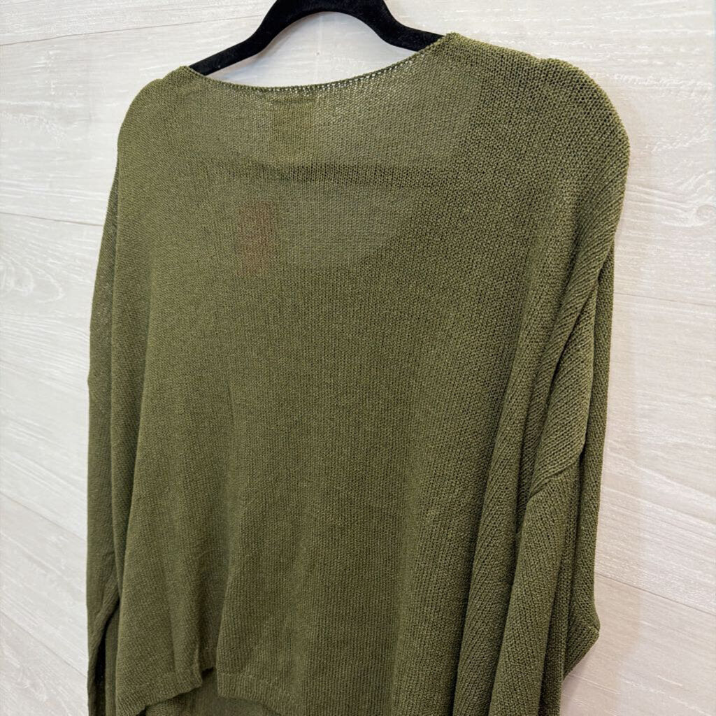 Artistic Works by Lu Green Knit Long Sleeve Top Medium