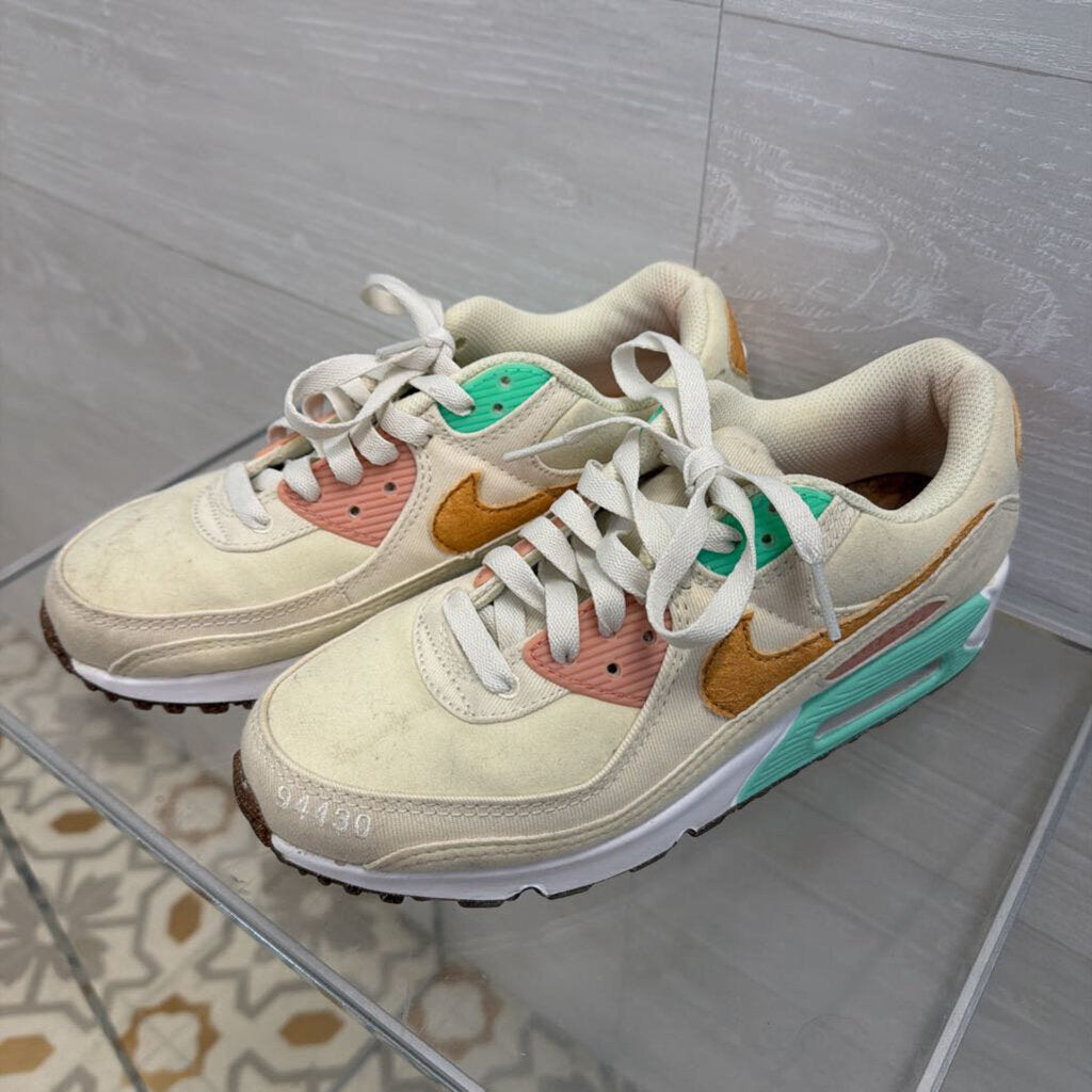 Nike White/ Multi Air Max 90 LX Happy Pineapple Sneakers 7
