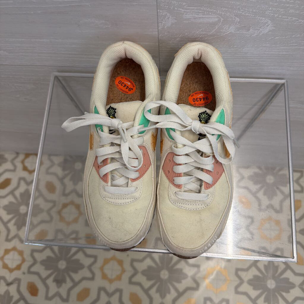 Nike White/ Multi Air Max 90 LX Happy Pineapple Sneakers 7