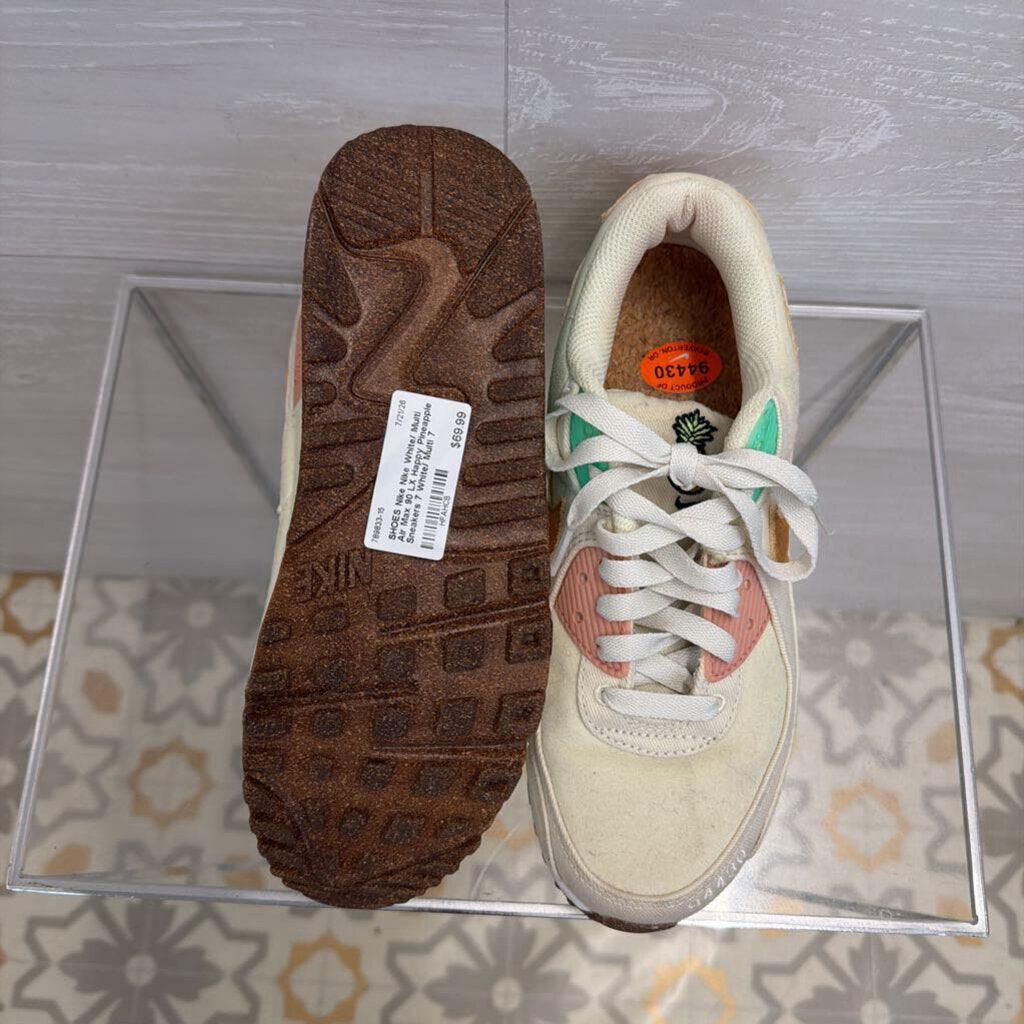 Nike White/ Multi Air Max 90 LX Happy Pineapple Sneakers 7