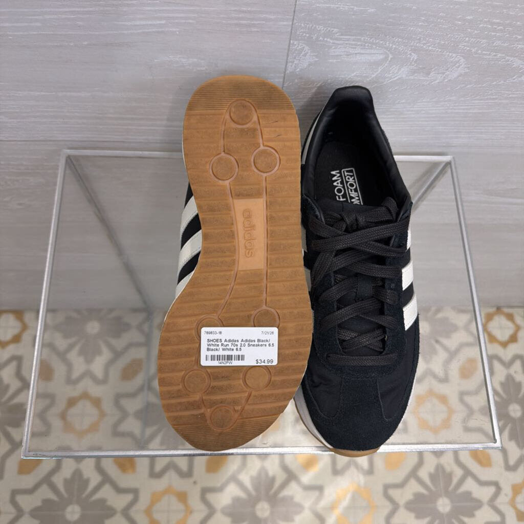 Adidas Black/ White Run 70s 2.0 Sneakers 6.5