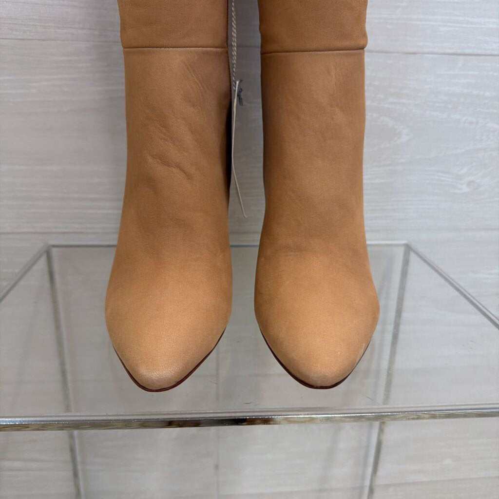 Antonio Melani Brown Leather Stellah Point Toe Slouchy Knee High Boots 7