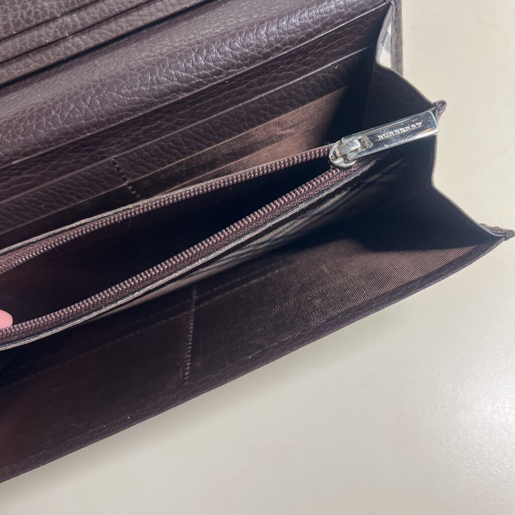 Burberry Brown Grainy Leather Continental Wallet