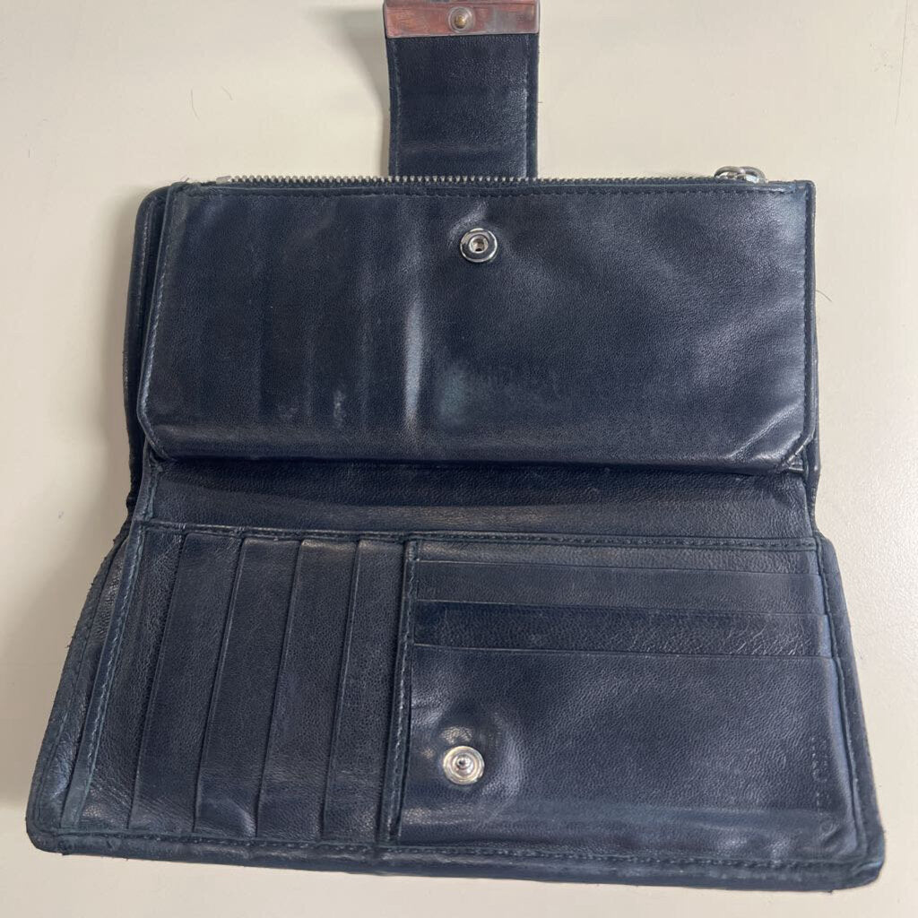 Miu Miu Black Ruched Leather Nappa Gaufre Continental Wallet